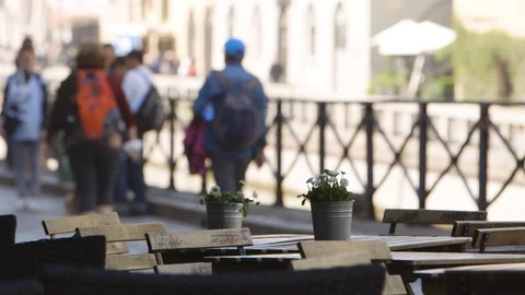 Milan naviglio ready for aperitive Stock Footage 90386099