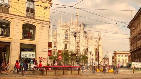 Milan, via Orefici Stock-Footage 40666364