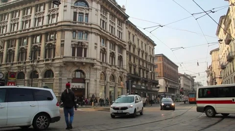 Milan Via orefici Stock Footage 63350768