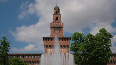 Milan Sforza Castle Stock Footage 154990578