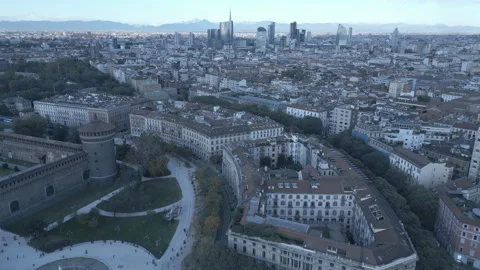 Milan skyline aerials Stock Footage 294956443