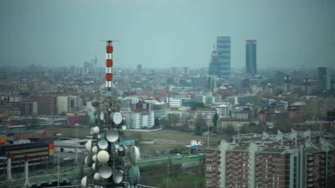 Milan skyline during the lock-down for covid-19 Stock Footage 130803391