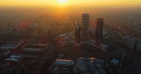 Milan skyline Stock Footage 123239898