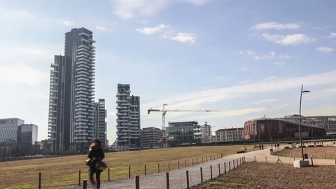 Milan skyline skyscraper Video stock 72464271