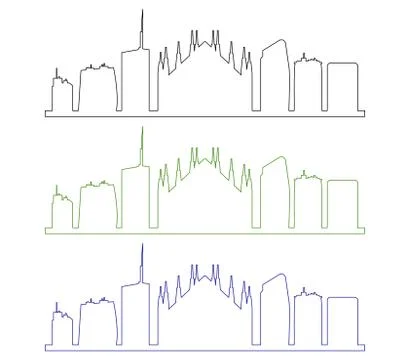 Milan skyline on white background Stock Illustration