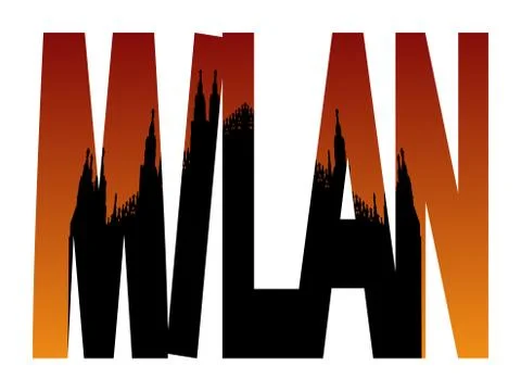 Milan text with duomo Ilustración de archivo