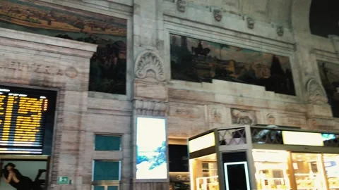 Milan train station from inside  edit Video stock 345092578