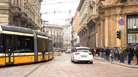 Milan Tram Stock Footage 104848577