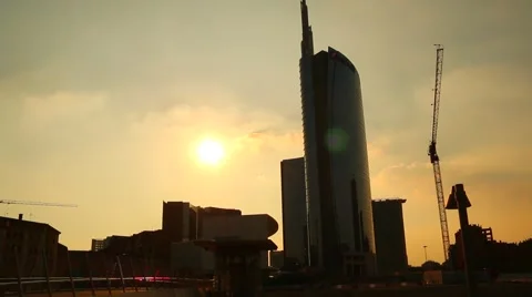 Milan, Unicredit Skyscraper 스톡 동영상 40304932