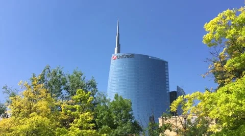 Milan, Unicredit Skyscraper Stock Footage 63334547