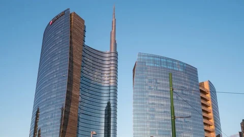 Milan, Unicredit tower Stock Footage 74725255