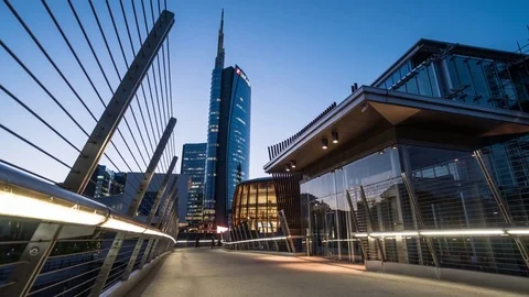 Milan, Unicredit tower Stock Footage 74732845
