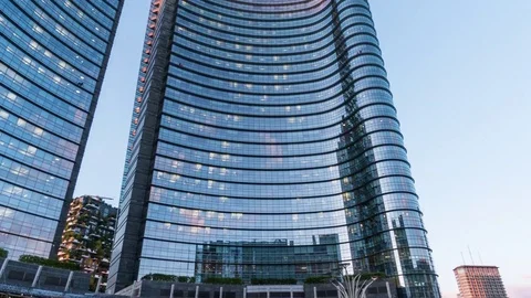 Milan, Unicredit tower Stock Footage 74732964