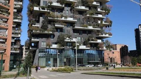 Milan vertical forest hyperlapse in Isola district Stock-Footage 125547371