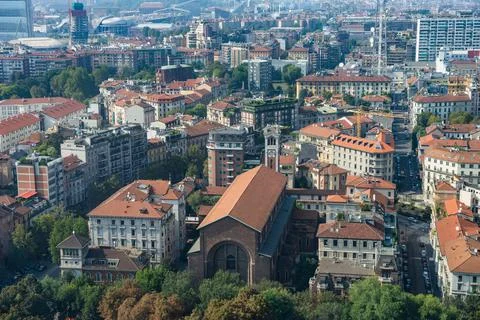 Milan view from above Stock Photos