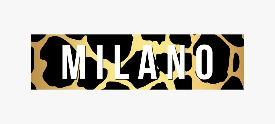 Milano slogan typography on leopard pattern background. Fashion t-shirt design Stock Illustration