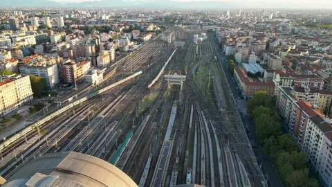 Milano train station and architecture of Italy Stock Footage 252668547