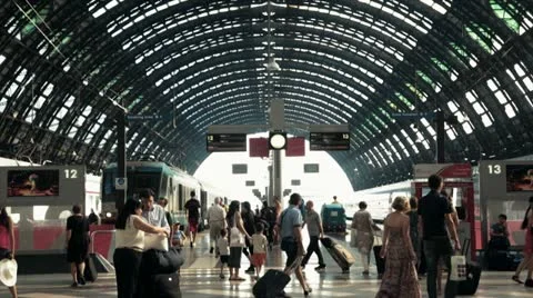 Milano Train Station Stock Footage 12138549