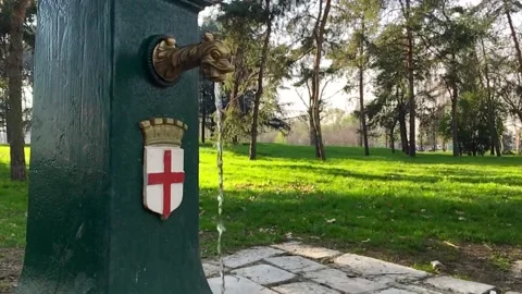 Milan's typical fountain Stock Footage 105449992
