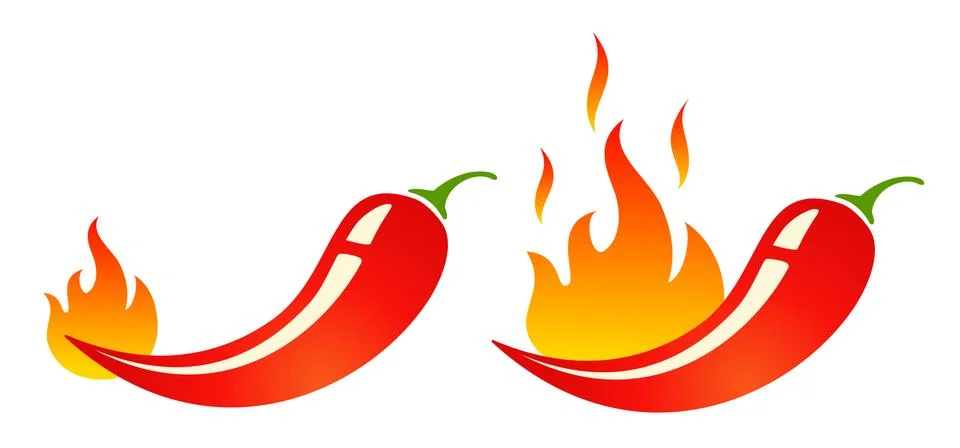 Mild and hot chilli pepper Illustration