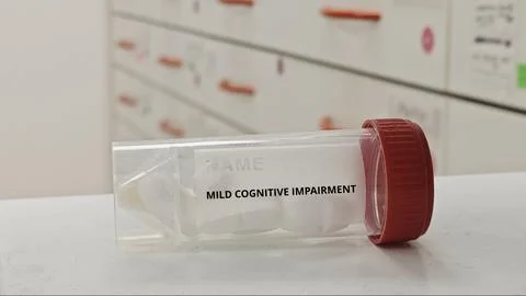 MILD COGNITIVE IMPAIRMENT tablets for support memory and delay progression to Stock Photos