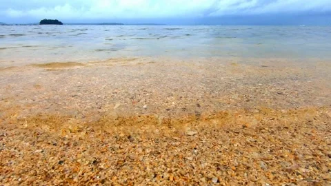 Mild ocean waves on a beach in Andaman Video stock 166158976
