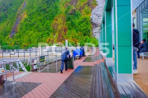 Mildford Sound, New Zealand December 17th, 2017 : Scenery of Milford Sound Stock Photos