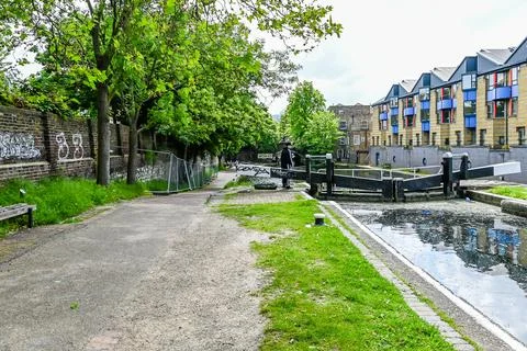 Mile End Lock Foto stock