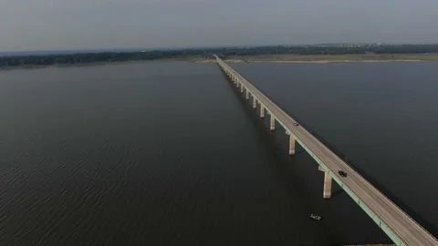 Mile long bridge Stock Footage 141704851