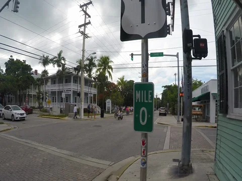 Mile Marker Zero on US 1 at Key West The Florida Keys 스톡 동영상 80470585