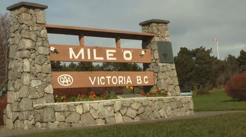 Mile Zero, Trans Canada Highway, Victoria Stock-Footage 1805936