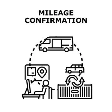Mileage confirmation process for vehicle logistics and transportation Stock Illustration
