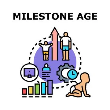 Milestone age concept showing human life development イラスト素材
