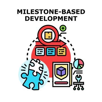 Milestone based development process vector concept Stockillustratie