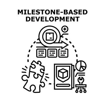 Milestone based development process vector concept 스톡 일러스트