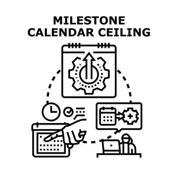 Milestone calendar ceiling progress vector concept 스톡 일러스트