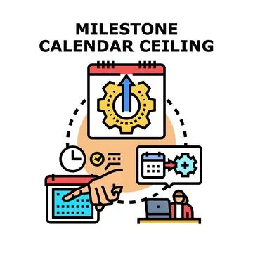Milestone calendar ceiling progress vector concept Stock Illustration