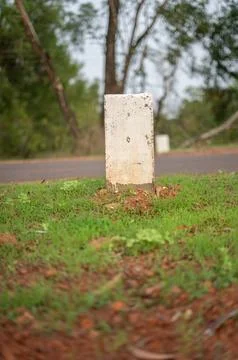 Milestone closeup view Stock Photos