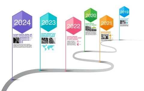 Milestone Company, Timeline, Roadmap,Infographic Vector. Stock Illustration