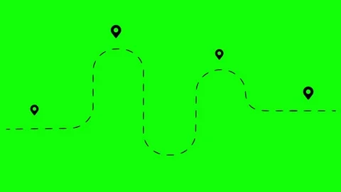 Milestone connects each point on green screen 2D animation (Chroma key) Video stock 306989239