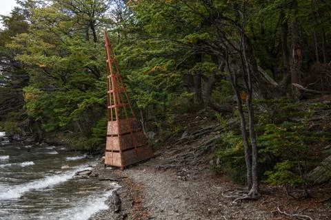 Milestone of the end of the world Stock Photos