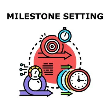 Milestone setting concept achieving business success and goals Stock Illustration