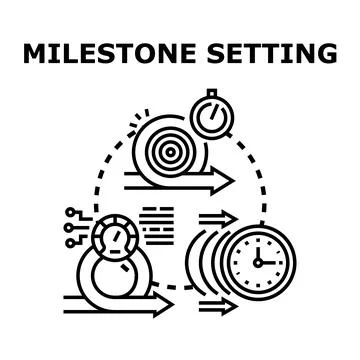 Milestone setting concept achieving business success and goals Stock Illustration
