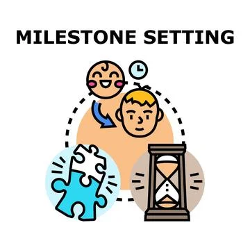 Milestone setting concept vector illustration symbolizing progress developmen Stock Illustration