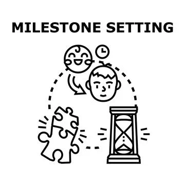 Milestone setting concept vector illustration symbolizing progress developmen Stock Illustration