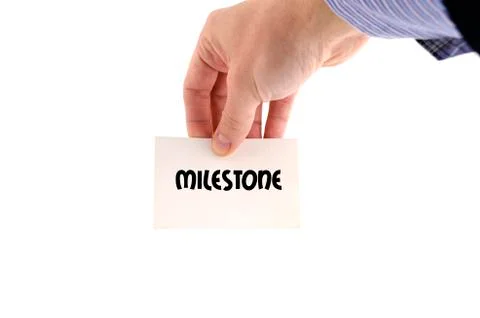 Milestone text concept Stock Photos
