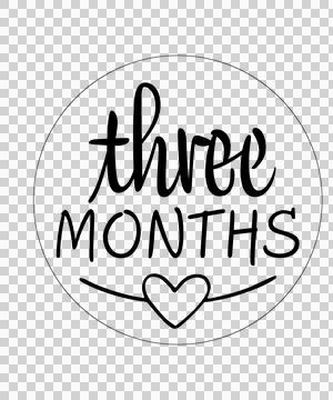 Milestone Three Months Circular Sticker With Decorative Stock Illustration
