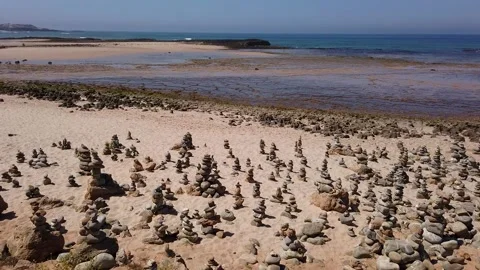 Milfontes stone beach Video stock 201206738