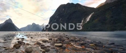 Milford Sound & Clouds Stock Photos