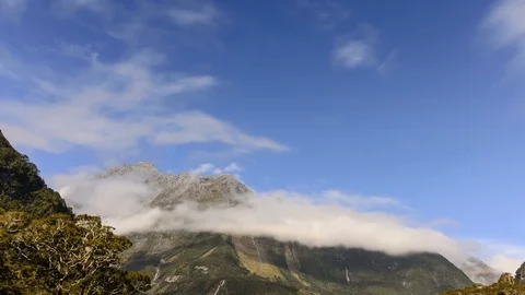 Milford Sound Clouds Time Lapse Stock Footage 108281101